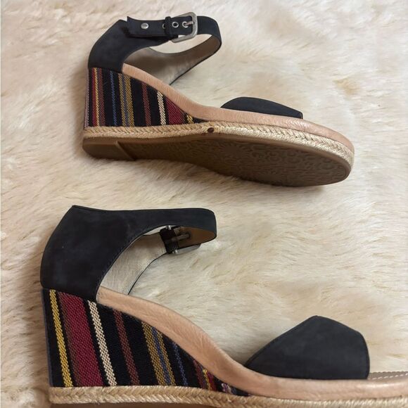 Ugg Black Wedge Sandals with Rainbow Heels - Picture 7 of 8